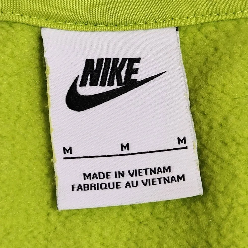 Nike Retro Lime Pink Quirky Colorblock Fleece Oversized Cropped Hoodie Medium